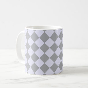 Caneca De Café Padrão de diamante em cinzas e lavandas