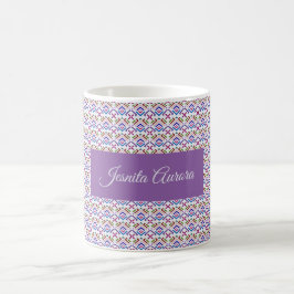 Caneca De Café Padrão de Diamante Geométrico Étnico Pastel Modern
