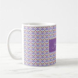 Caneca De Café Padrão de Diamante Geométrico Étnico Pastel Modern