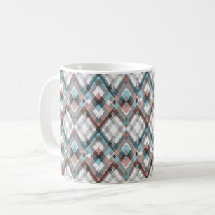 Caneca De Café Padrão de diamante geométrico texturizado.