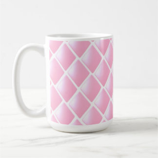 Caneca De Café Padrão de Diamante Pespontado Rosa