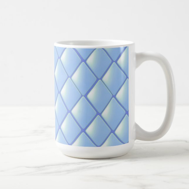 Caneca De Café Padrão de Diamante Revestido Azul (Direita)