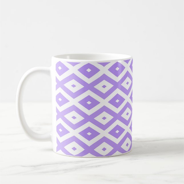 Caneca De Café Padrão de diamante roxo e branco (Esquerda)