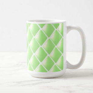 Caneca De Café Padrão de Diamante Verde Comprimido