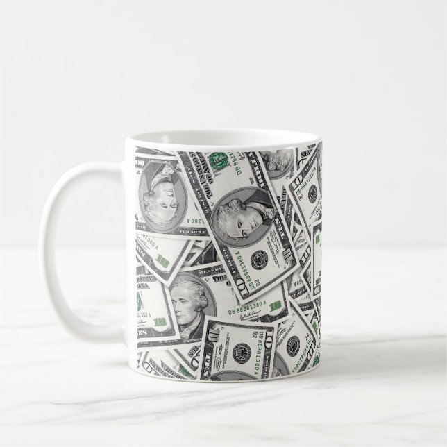 Caneca De Café Padrão de dinheiro de nota de $10 (Esquerda)