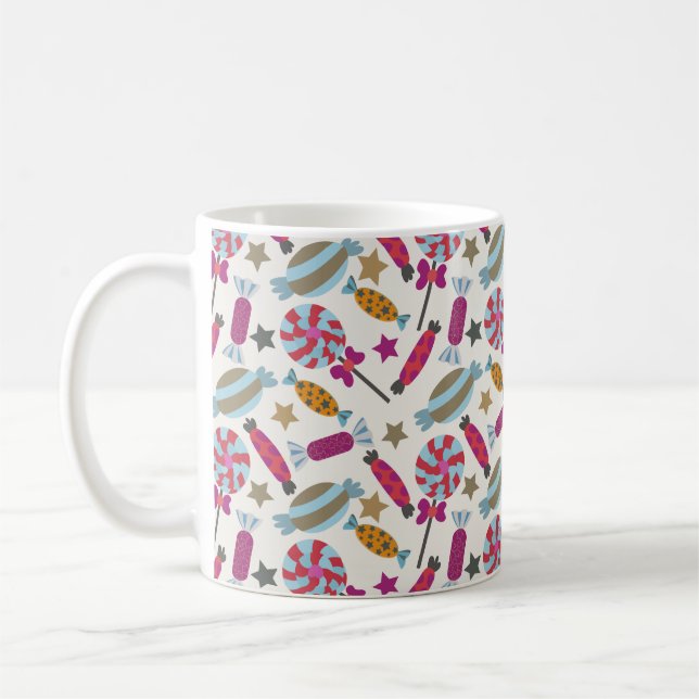 Caneca De Café Padrão de doces | Padrão do lombo | pirulito 45 (Esquerda)
