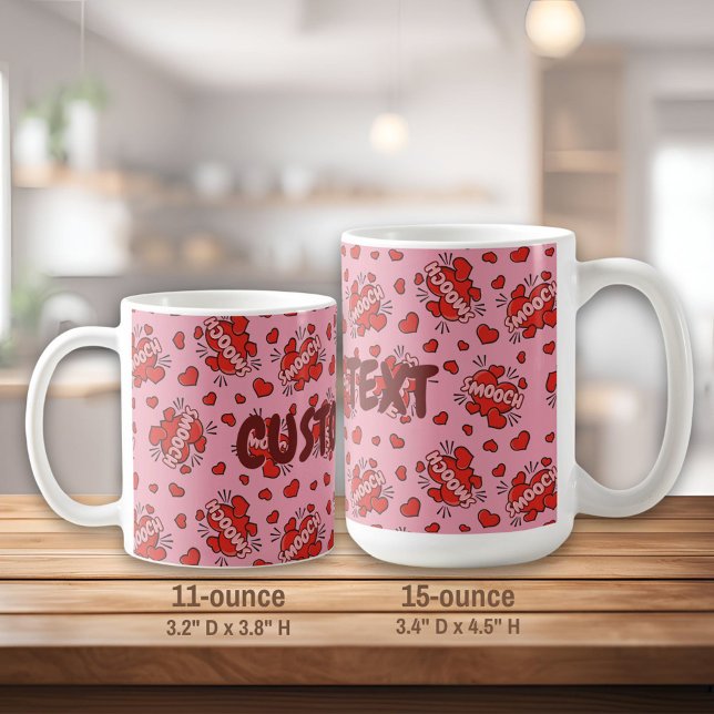 Caneca De Café Padrão de Efeito de Som em Quadrinhos de Beijo (Criador carregado)