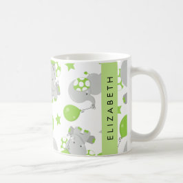 Caneca De Café Padrão De Elefantes, Elefantes Bonitos, Seu Nome