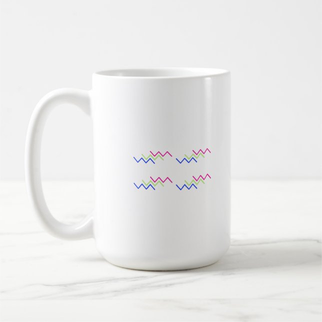Caneca De Café Padrão de Energia Zigzag Vibrante (Esquerda)