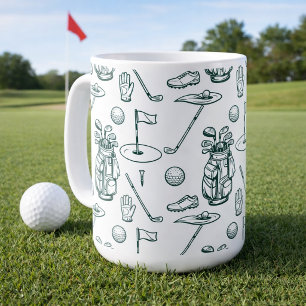 Caneca De Café Padrão de Equipamentos de Golfe