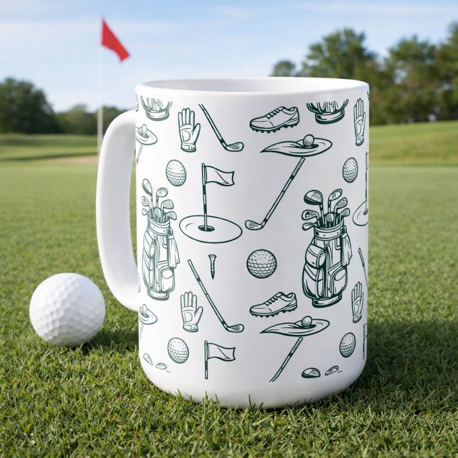 Caneca De Café Padrão de Equipamentos de Golfe (Criador carregado)