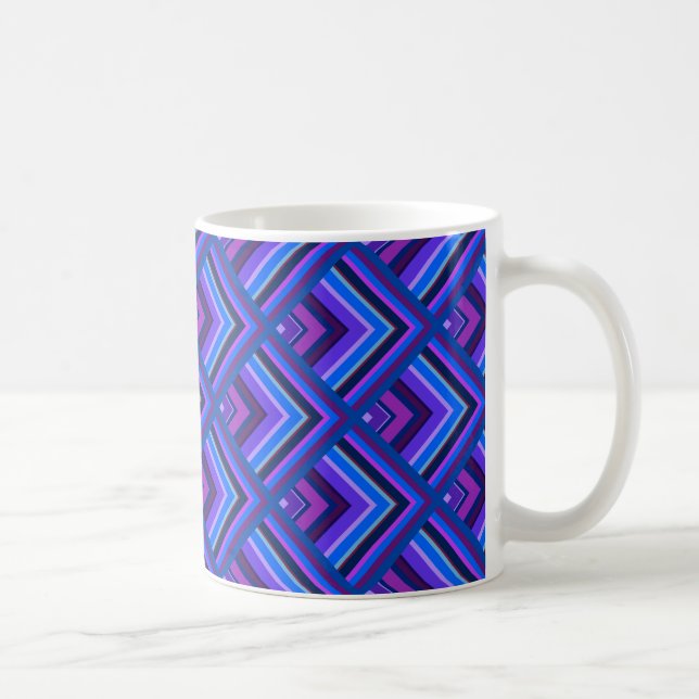 Caneca De Café Padrão de escala de faixas azuis e roxas (Direita)