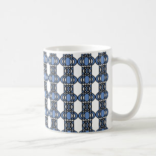 Caneca De Café Padrão de escaravelho Abstrato Azul do Mod Retro