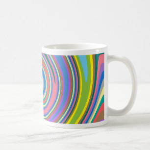 Caneca De Café Padrão de espiral do arco-íris colorida