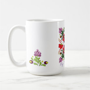 Caneca De Café Padrão de Estilo de Folga de Retro Floral da Vinta