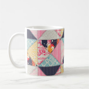 Caneca De Café Padrão de estilo de Patchwork sem igual.