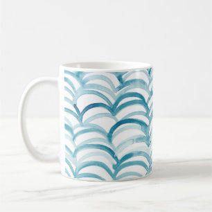 Caneca De Café Padrão de Estilo Japonês de Onda AzulIlustração