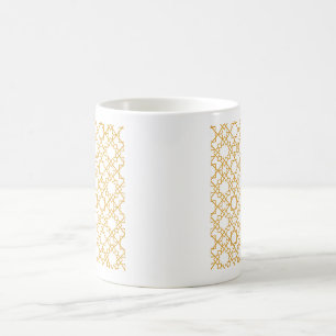 Caneca De Café Padrão de Estrela Geométrica Islâmica Minimalista