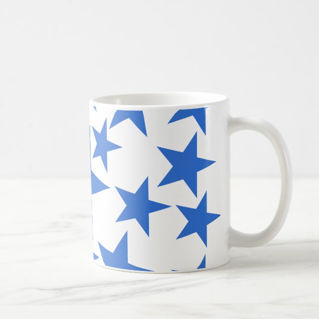 Caneca De Café Padrão de estrelas azuis (Direita)