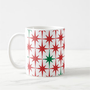Caneca De Café Padrão de Estrelas de Natais vintages Retroativos