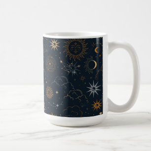 Caneca De Café Padrão de estrelas e planetas
