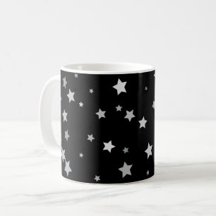 Caneca De Café Padrão de Estrelas Prateadas Cujas   Qualquer cor 