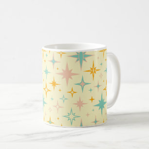 Caneca De Café Padrão de estrelas retrô coloridas