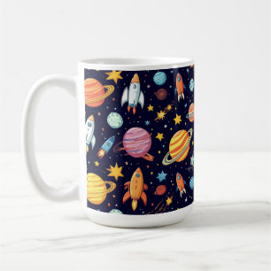 Caneca De Café Padrão de exploração de espaço colorida