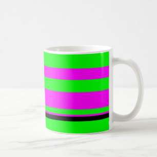 Caneca De Café Padrão de Faixa Colorida Verde Rosa Quente