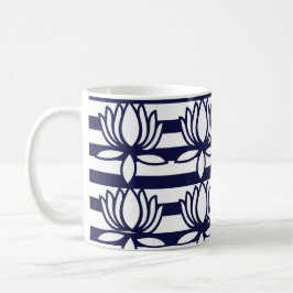 Caneca De Café Padrão de Faixa Floral do Flor do Lotus