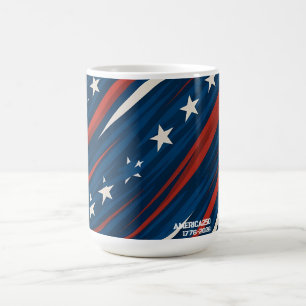 Caneca De Café Padrão de Faixa Mínima da Bandeira dos EUA Femin
