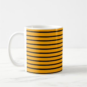 Caneca De Café Padrão de Faixa Retroativa Amarela