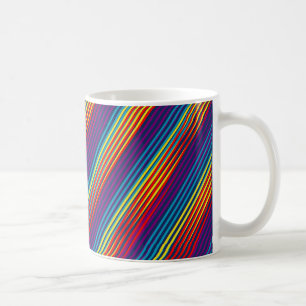 Caneca De Café padrão de faixas coloridas