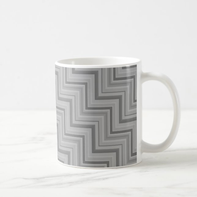 Caneca De Café padrão de faixas de cinza (Direita)
