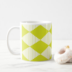 Caneca De Café Padrão de faixas de diamante verde