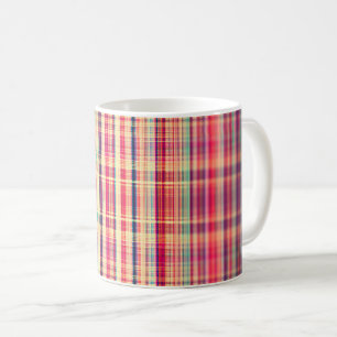 Caneca De Café Padrão de faixas rugosas de safra vermelha