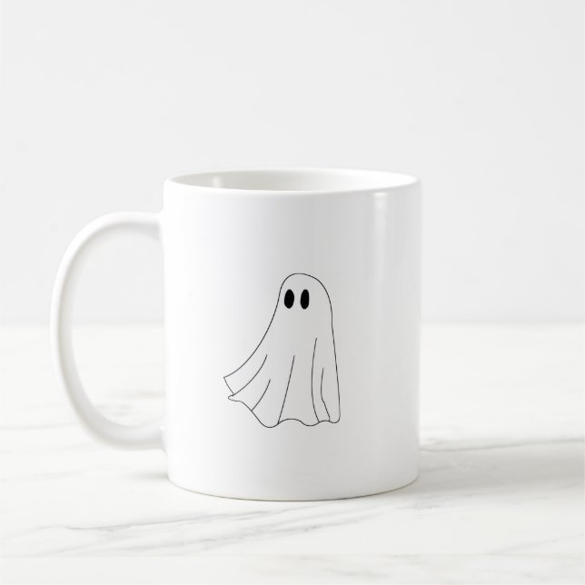 Caneca De Café Padrão de Fantasma Pastel Fofo (Esquerda)