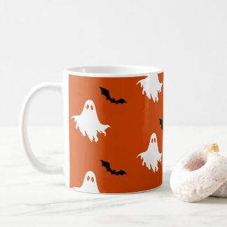 Caneca De Café Padrão de fantasmas e morcegos assustadores