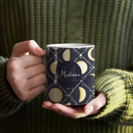 Caneca De Café Padrão de Fases da Lua Celestial