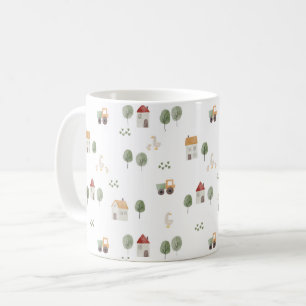 Caneca De Café Padrão de Fazenda de Cores d'Água Cuta