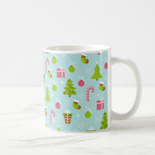 Caneca De Café Padrão de Férias de Natal Fresco
