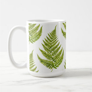 Caneca De Café Padrão de Fern de Aquarela