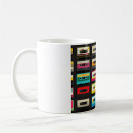 Caneca De Café Padrão de Fita Cassete Retro – Música Vintage 