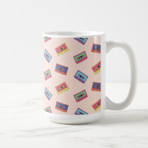 Caneca De Café Padrão de fita de cassete de áudio de Neon Retro