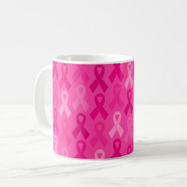 Caneca De Café Padrão de Fita Rosa de Consciência do Cancer da Ma