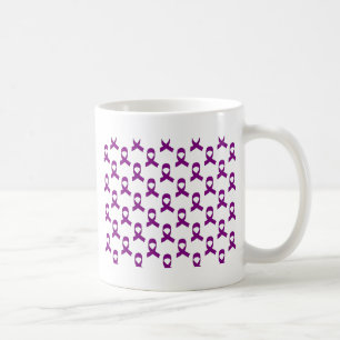 Caneca De Café Padrão de Fita Roxa