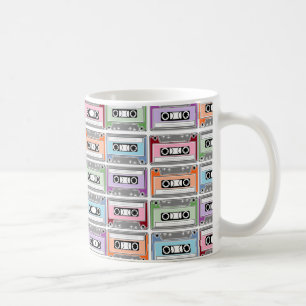 Caneca De Café Padrão de fitas de cassete retrô do Pastel