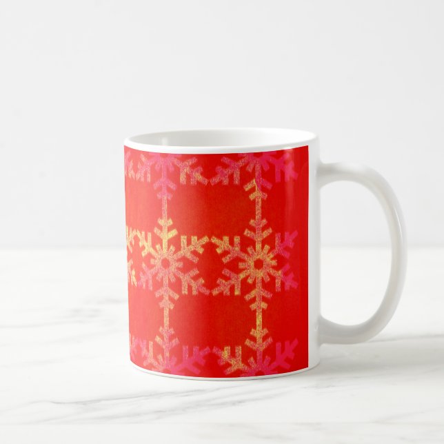 Caneca De Café padrão de floco de neve de Natal (Direita)