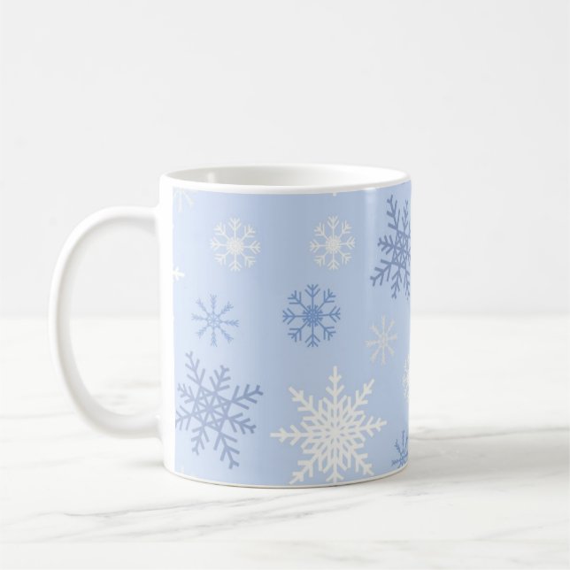 Caneca De Café Padrão de flocos de neve (Esquerda)