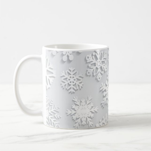 Caneca De Café Padrão de flocos de neve (Esquerda)